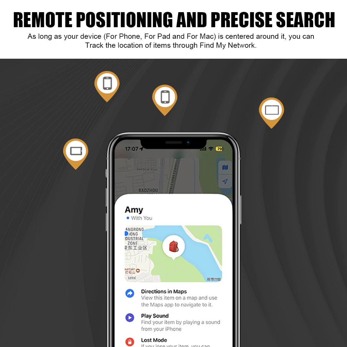 Mini Tracking Device Bluetooth GPS Tracker Car Bike Purse Key For Find My