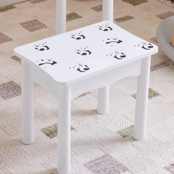 Black And White Panda MDF Painted Finish, Solid Wood Legs, 1-drawer Children's... 4