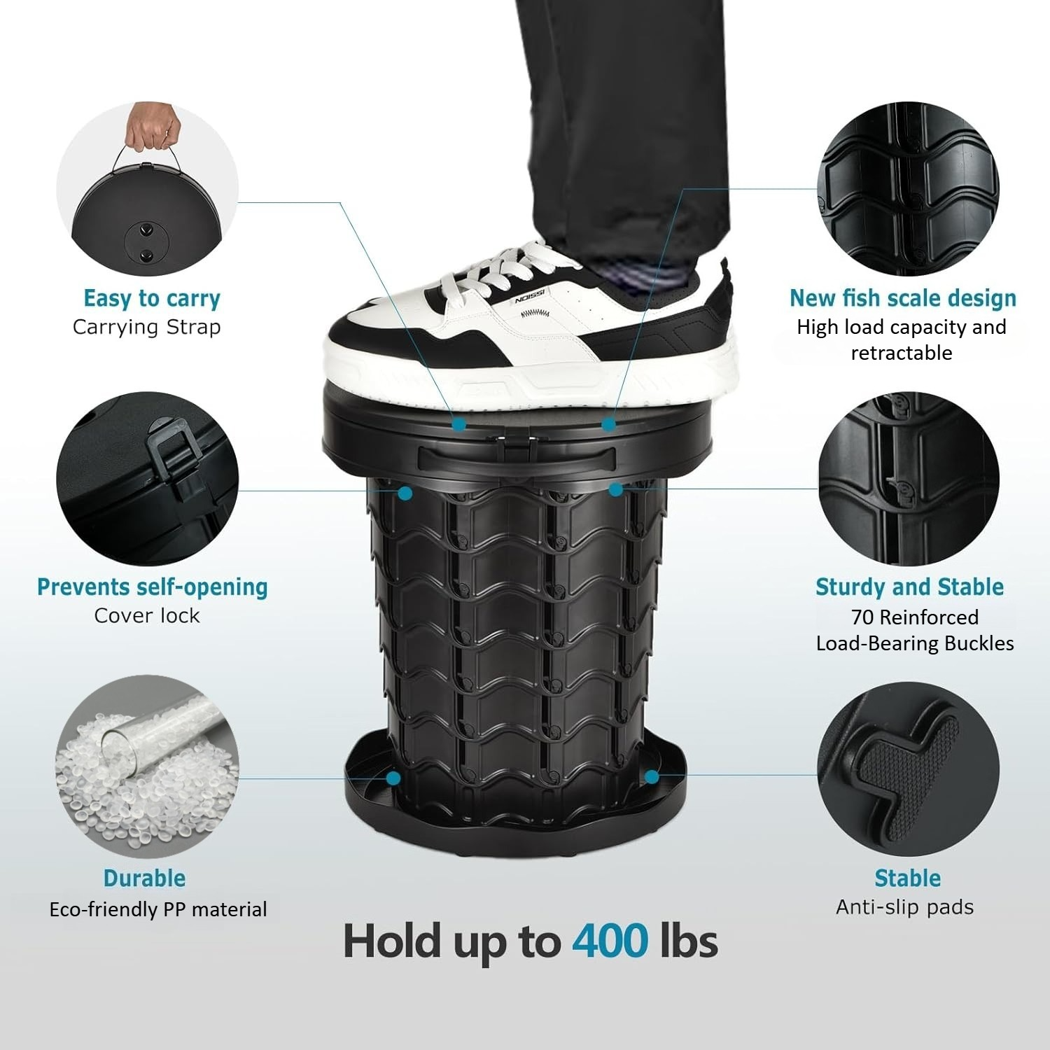 Portable Folding Camping Toilet Compact Potty Loo Caravan Picnic Fishing — image 4