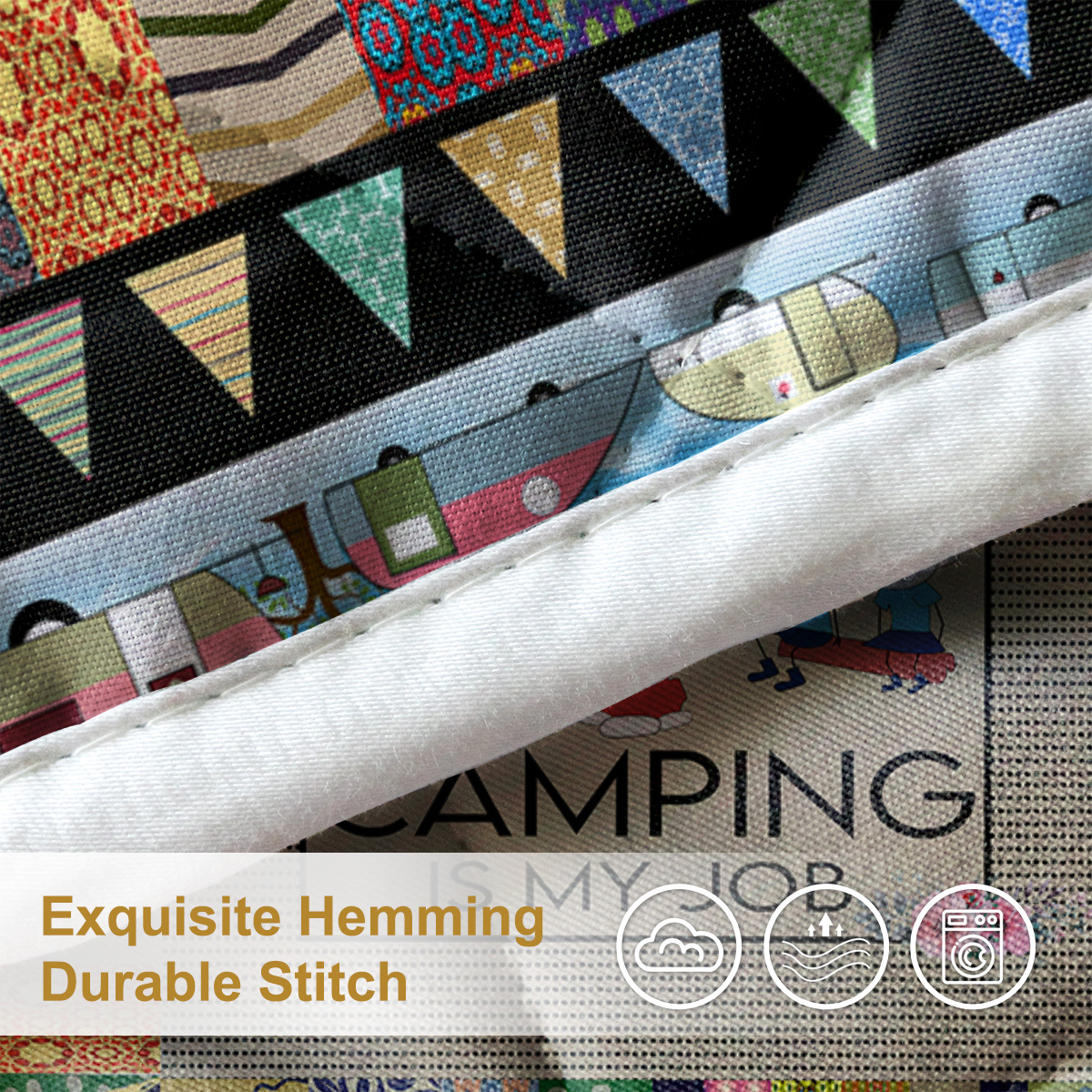 Retired Camping Is My Job Funny Camping Camper Quilt Set Camper Retirement Gift All Season, Lightweight, Coverlet Bedspread Bedding, 2 Matching Shams, 3 Piece