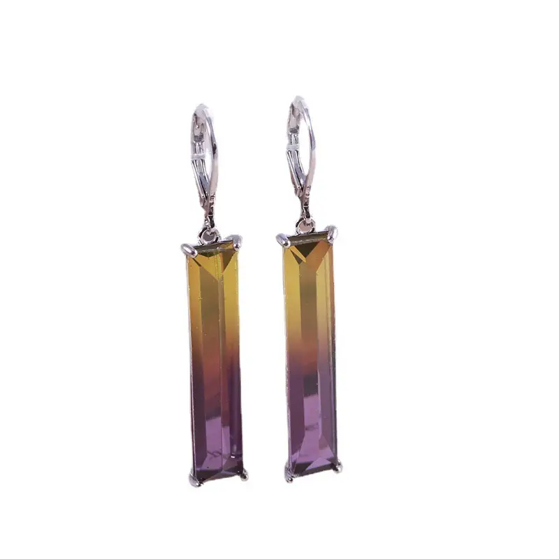 Jewelry Gradient Color Clash Personality Three-dimensional Geometric Earrings