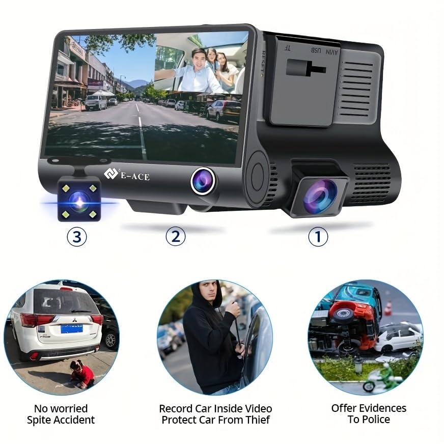 4-inch Three-record Dashcam