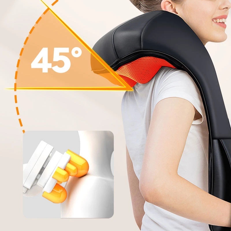 Electric Neck & Shoulder Massage Shawl Heated 8-Heads Back Pounding Massager