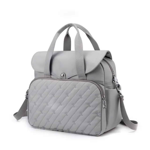 Embroidery Fashion Usb Mobile Phone Charging Ladies Backpack Grey - Shop at LoveMi