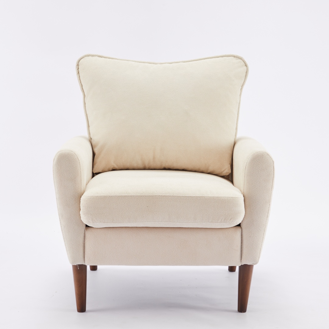 A Reading Chair With Cushioned Seat And Wooden Legs, Along With A Wide Single-person Modern Leisure Sofa image 15