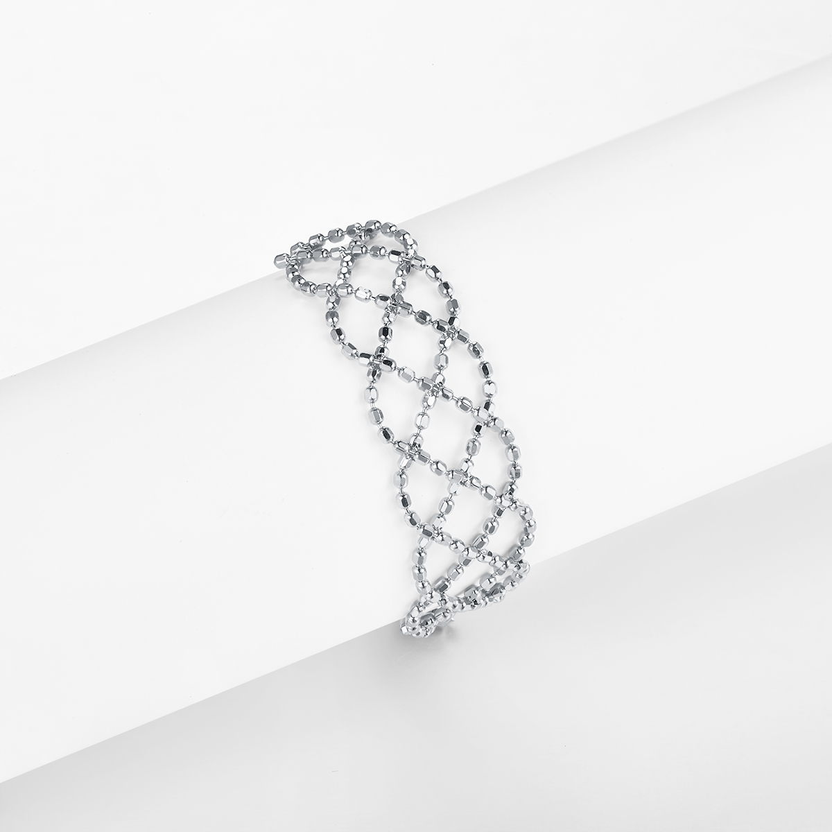 S925 Sterling Silver Hollow Mesh Ring 0.6g Ultra-Light 14-21mm Adjustable 8.4mm Wide Platinum Gold Rose Gold Plated Gift Box