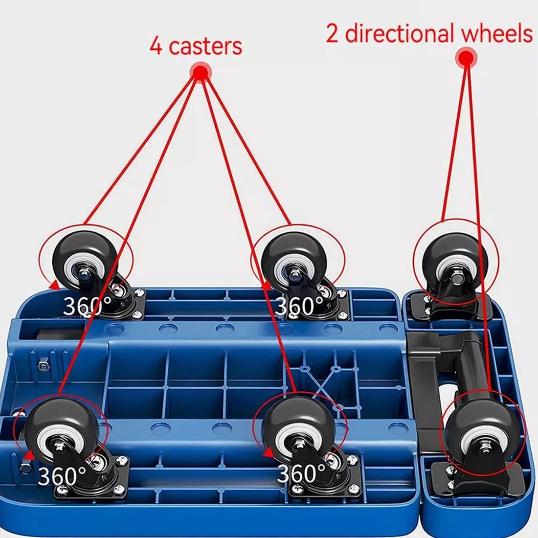 270KG Folding Hand Truck Luggage Dolly Trolley Moving Platform Cart Heavy Duty — image 4