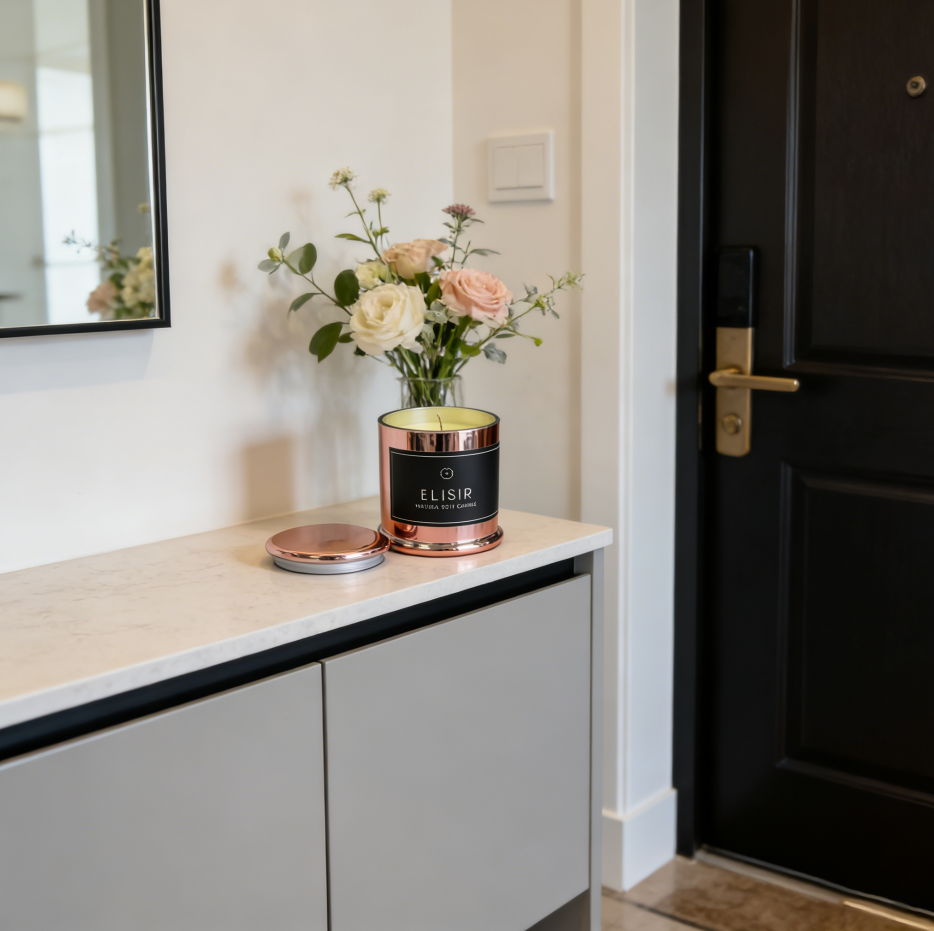 ELISIR Premium Soy Wax Candle 255g, Natural Soya Aromatherapy Candle For Home Relaxation And Home Refreshment