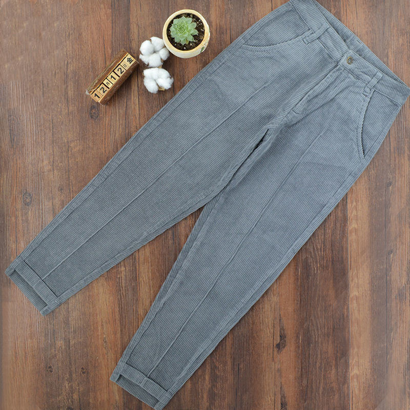 Title 11, Cropped Corduroy Trousers Thick Striped Harem L...