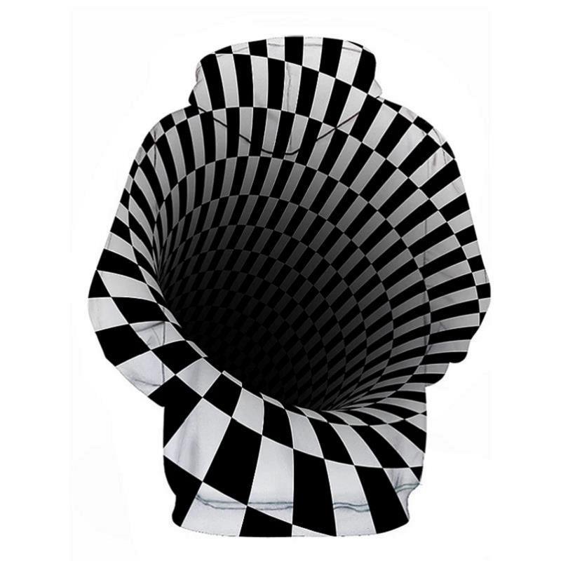 Weiouma Vortex Printed Long Sleeve Hoodie