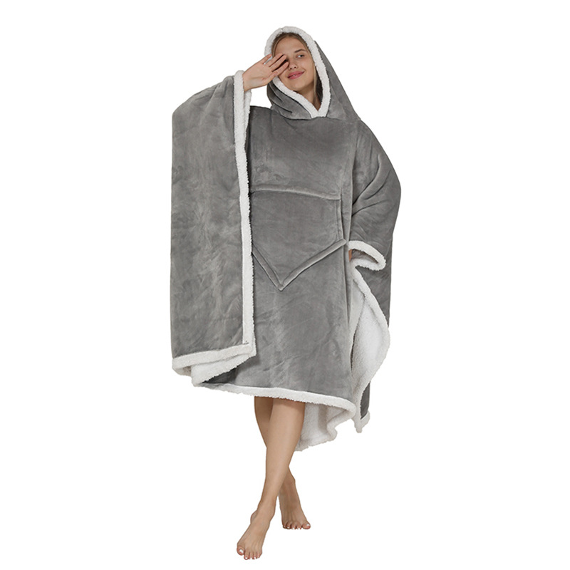 Lamb Wool Cloak Warm Clothes Lazy Blanket Home Leisure