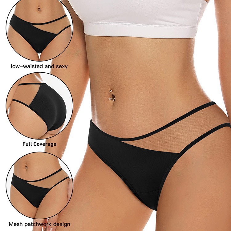 Women's Patchwork Mesh Sheer Seamless Triangle Pants