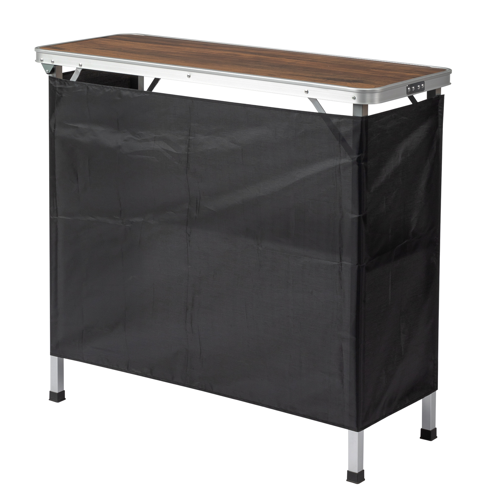 Portable Folding Bar Table with Storage Shelf – Lightweight Aluminum Event Counter for Trade Shows, Parties & Pop-Up Displays