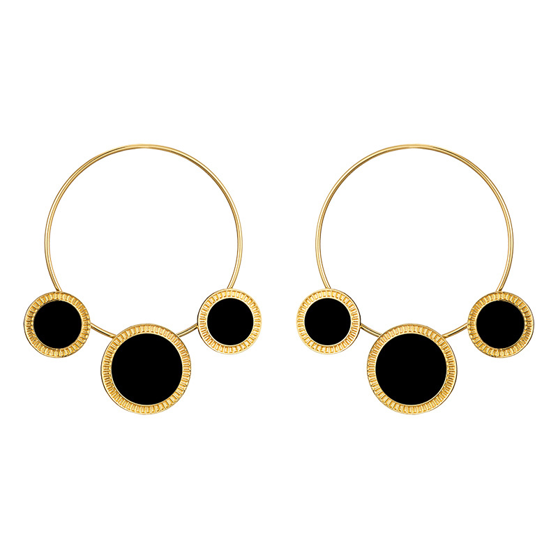 أقراط نسائية مستديرة كبيرة بأسلوب البانك والموضة الحضرية