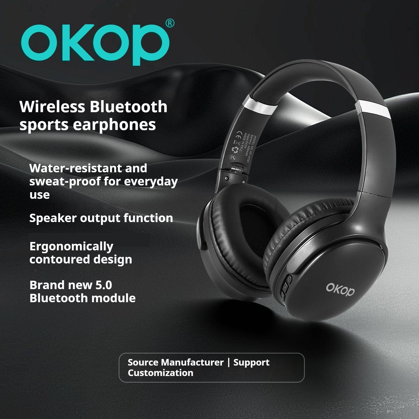 KP-H101 Best-Selling In-Stock Over-Ear Bluetooth Noise-Canceling Headphones Waterproof Sweatproof Sports Ready Ultra-Long Battery Life Low-Latency Gaming 5
