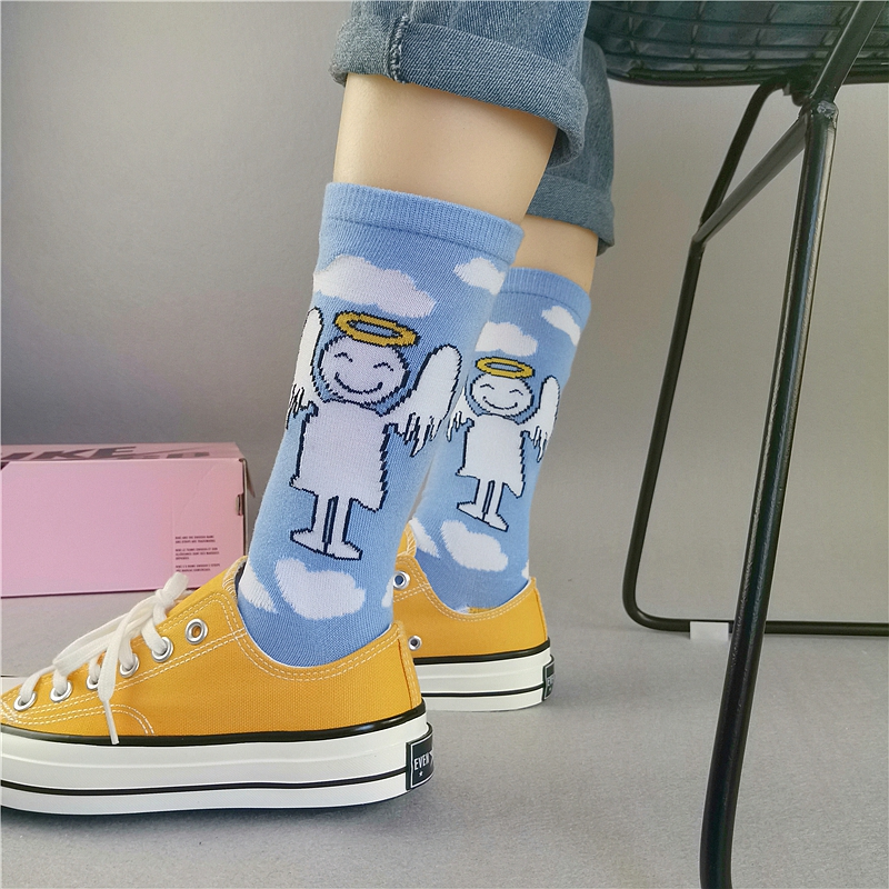 Title 3, Japanese Fashion Creative Cartoon Angel Socks F...