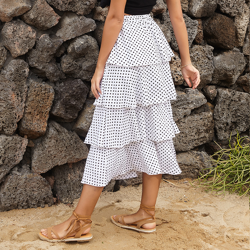 Title 5, Polka Dot A-line Skirt. Achieve a flattering an...