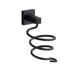 Perforation-free Space Aluminum Hair Dryer Tube Bathroom Pendant - Black - View 1