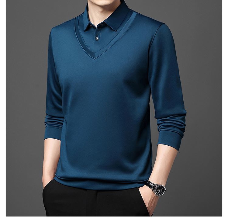 Long - Sleeve False Two Bottom Unlined Upper Garment Thin Turn - 21
