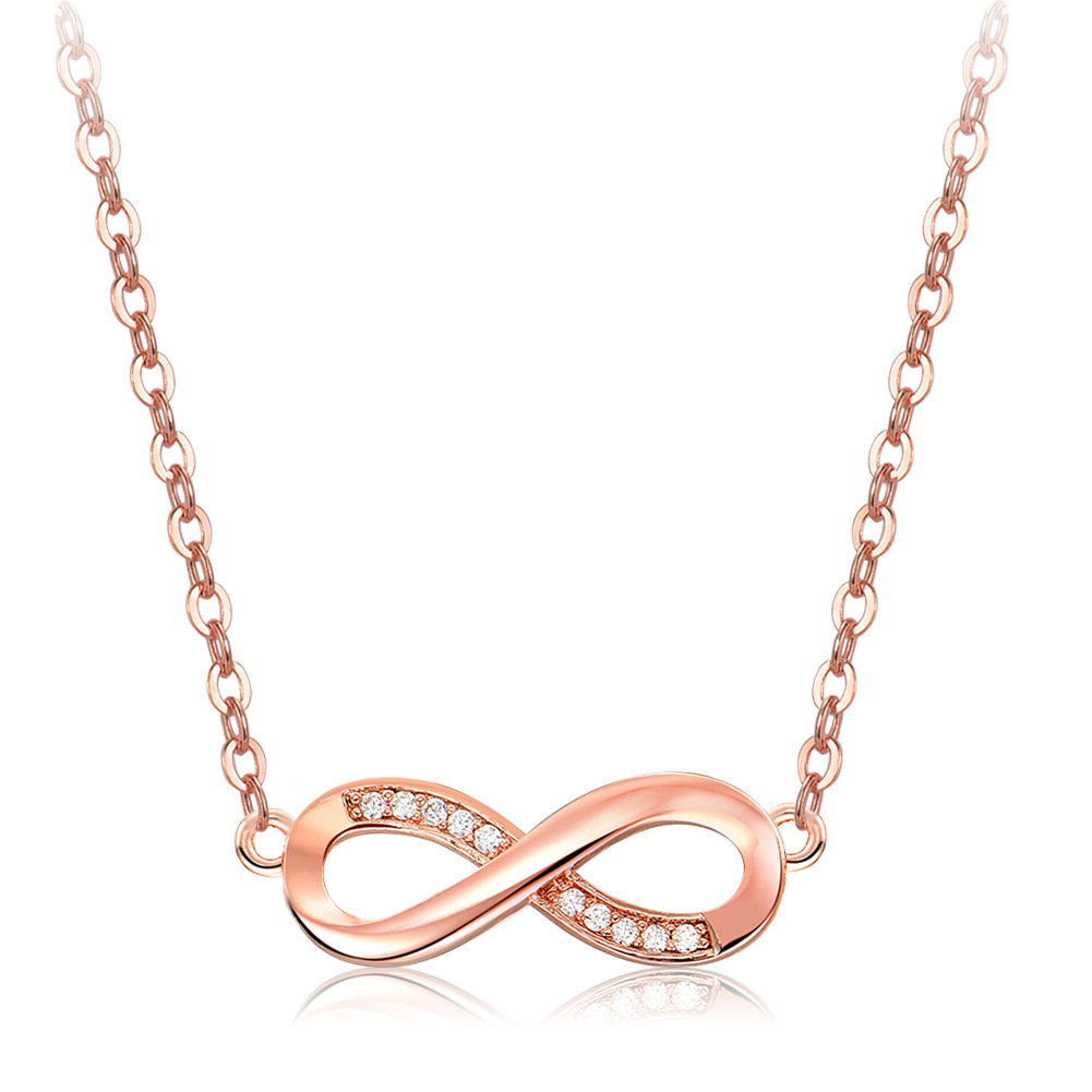 Fashion Crystal Necklace Zircon Lucky 8 Necklace