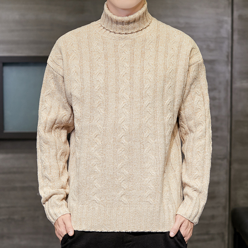 Loose High Neck Men Sweater Thickening