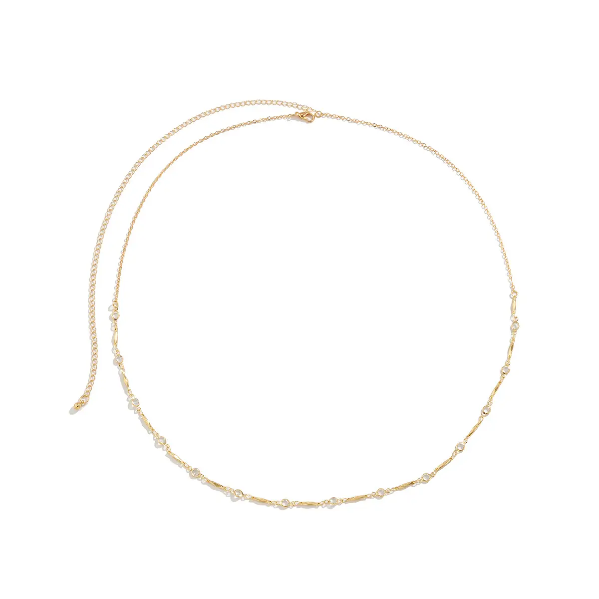 Women's Simple Crystal Metal Layer Waist Chain
