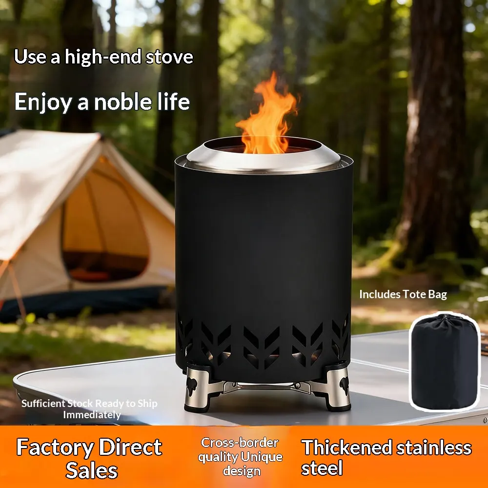 13cm Outdoor Camping Smokeless Wood Stove Stainless