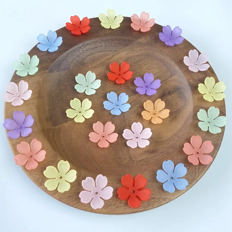 Matte Translucent 5-Petal Acrylic Blossom Bases, Smooth