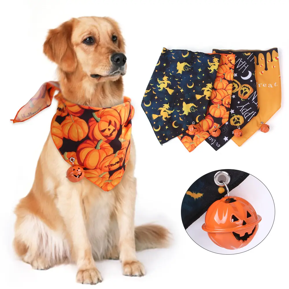 Pet Dog And Cat Halloween Print Triangle