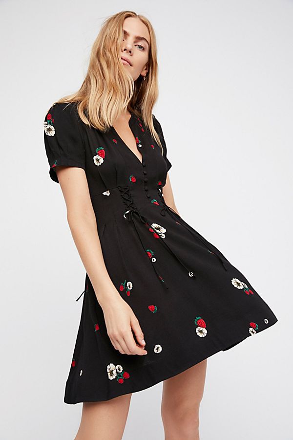 High-Waist Lace-Up Dress