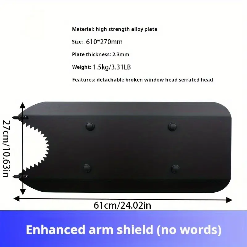 1pc High-strength Large Pure Metal Iron Tactical Training Arm Guard, Handheld Dual Head Shield, Comfortable Grip, Very Suitable For Outdoor Hiking, Forest Explo