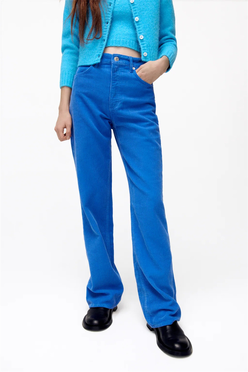 Title 3, Womens loose corduroy wide leg pants, high wai...