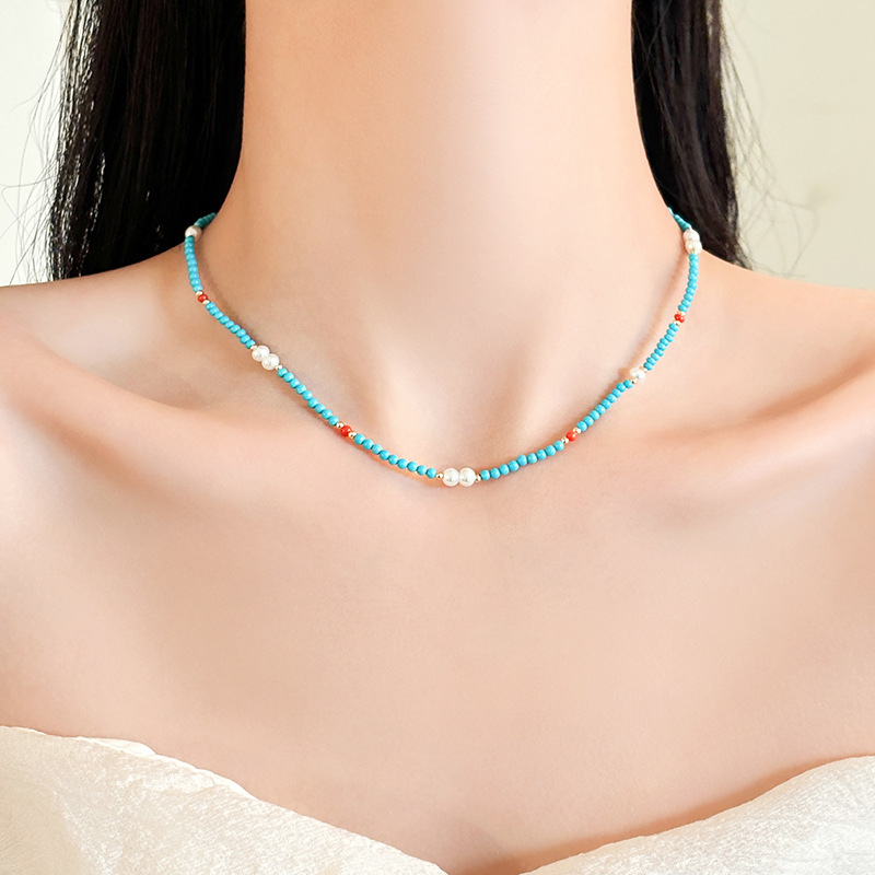 New Natural Stone Shell Freshwater Pearl Necklace