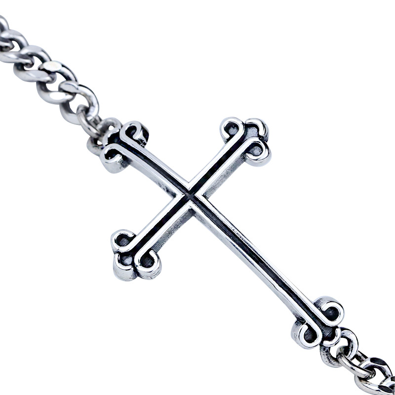 Sterling Silver Jewelry New Cross Bracelet For Men And Women