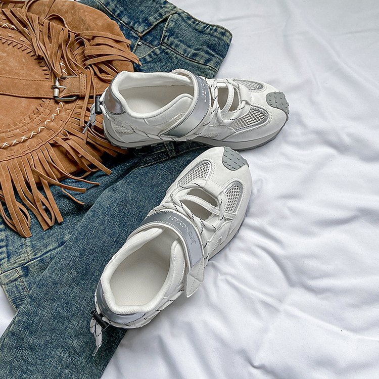 Women's Mesh Breathable Platform Shallow German Trainer Shoes, 2026 Summer New Hook & Loop Versatile Soft Sole Sports Casual Sneakers