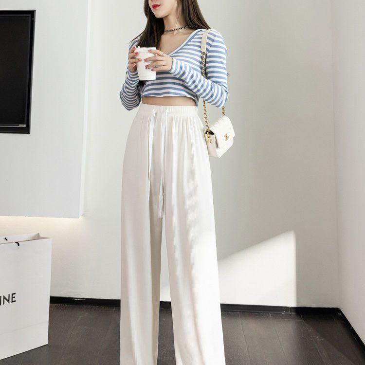 Title 5, Fashion Women Wear High Waist Wide Leg Pants