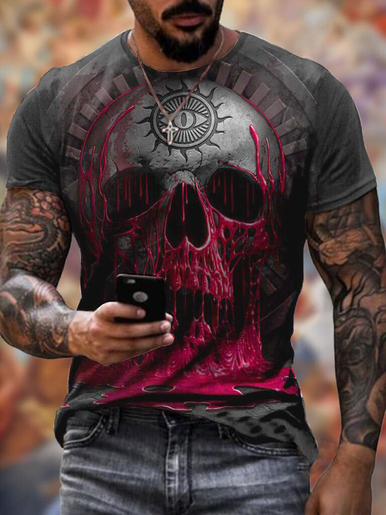 Title 2, Camiseta con estampado de calavera y cuello red...