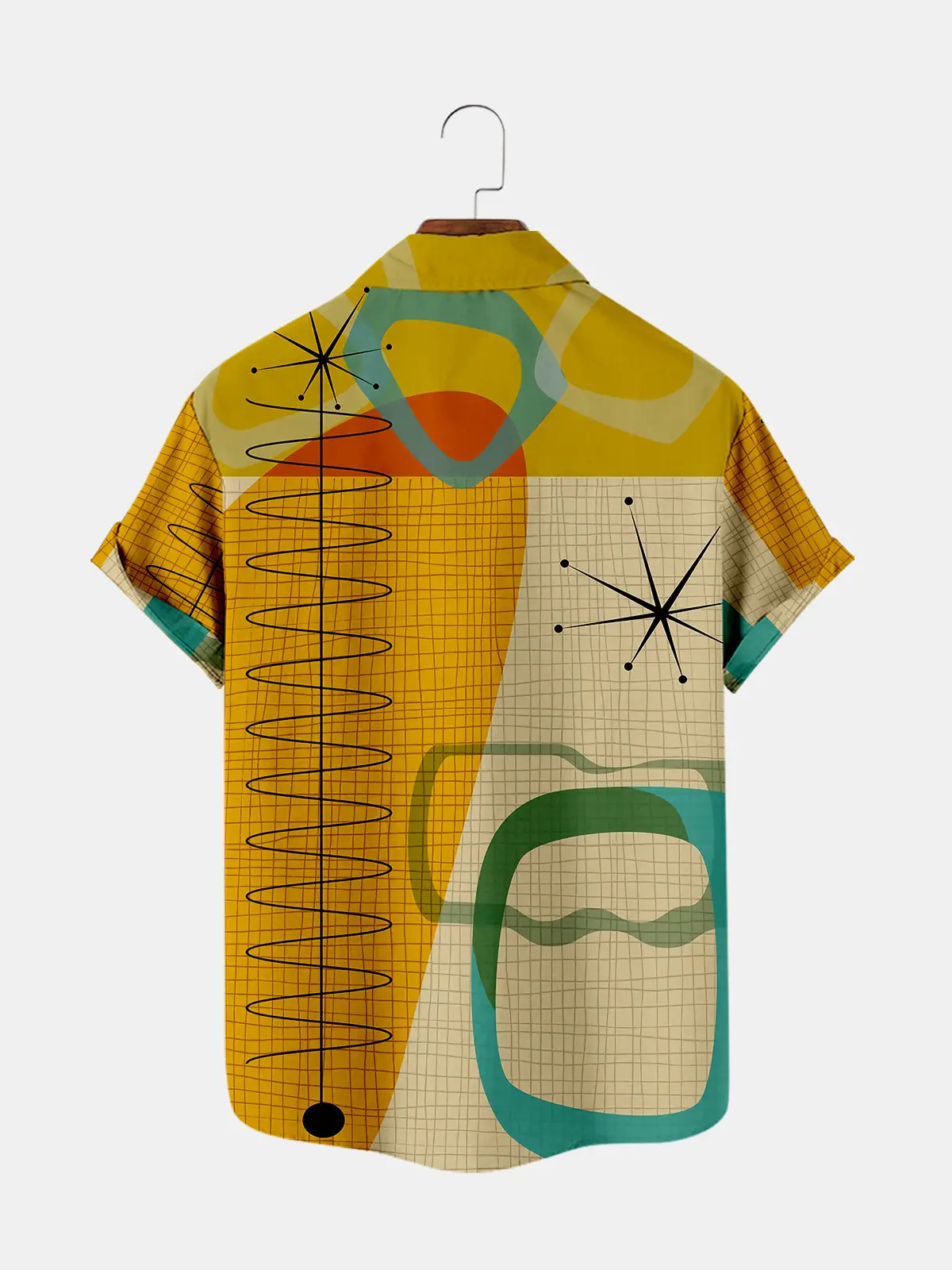 Summer Short Sleeve Creative Pattern Digital Print Shirt