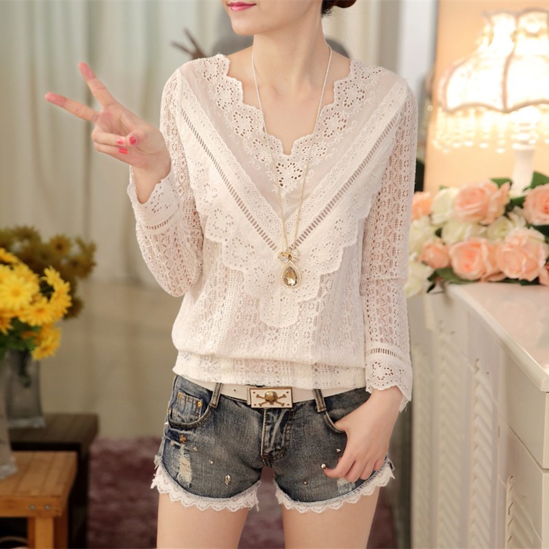 Women's Graceful And Fashionable V-neck Slimming Long Sleeves Slim Bottoming Shirt