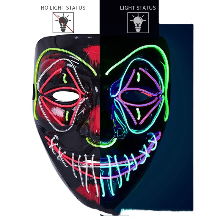 EL Cold Light Ghost Festival Halloween Horror Scary Tricky Mask — foto 4