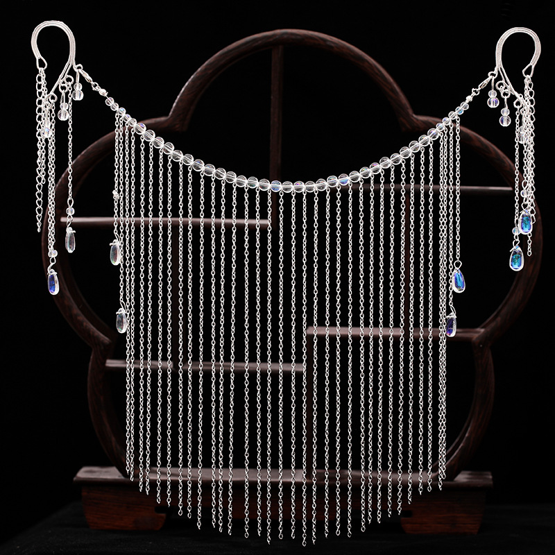 Hanfu Ancient Style Face Covering Curtain Tassel Veil Hanging Ear Gz570 - Shop at LoveMi