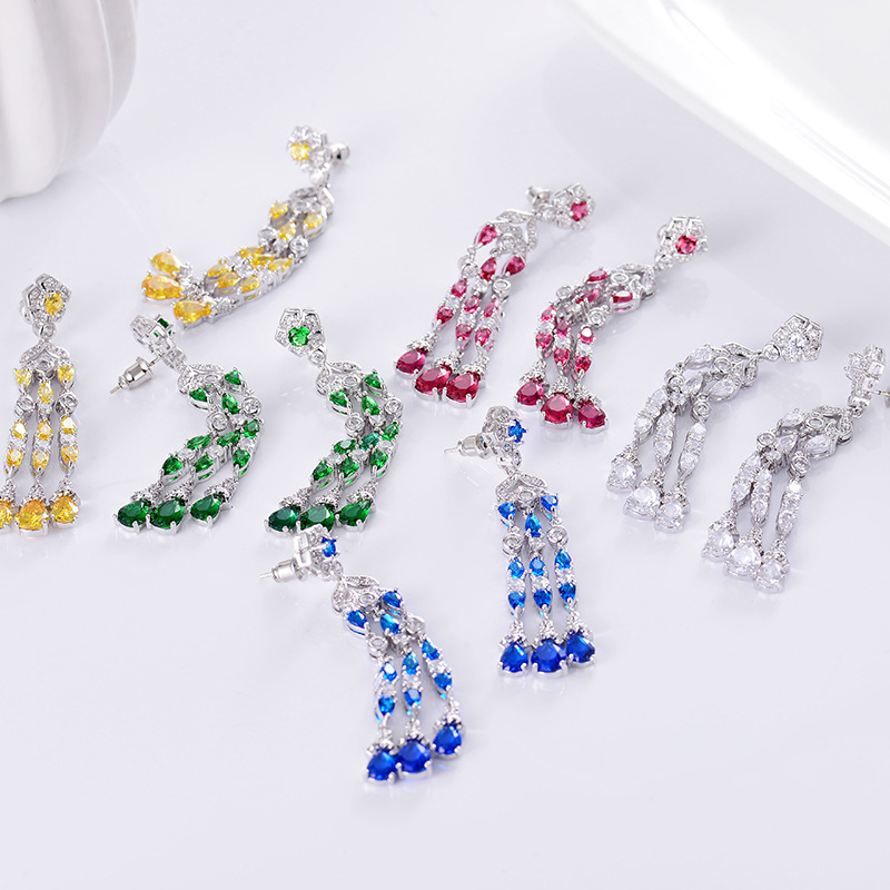 Fashion Simple Long Zircon Earrings