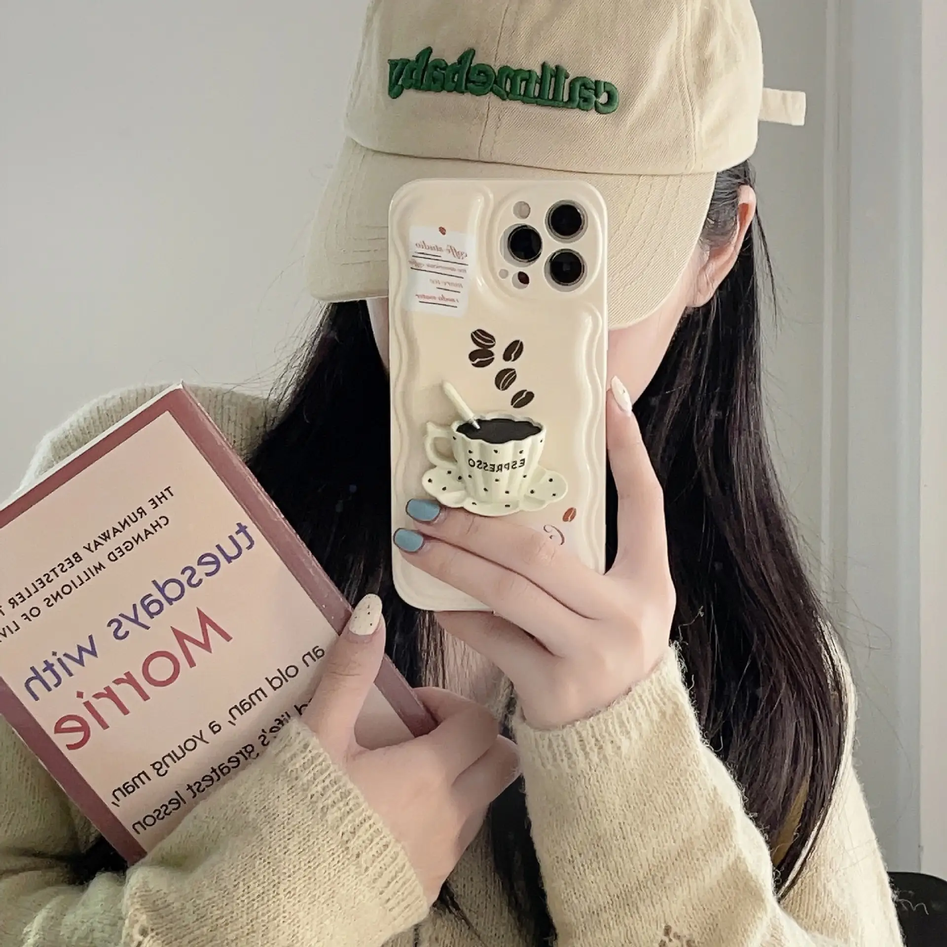 Autumn And Winter Stereo Coffee Mobile Phone Shell