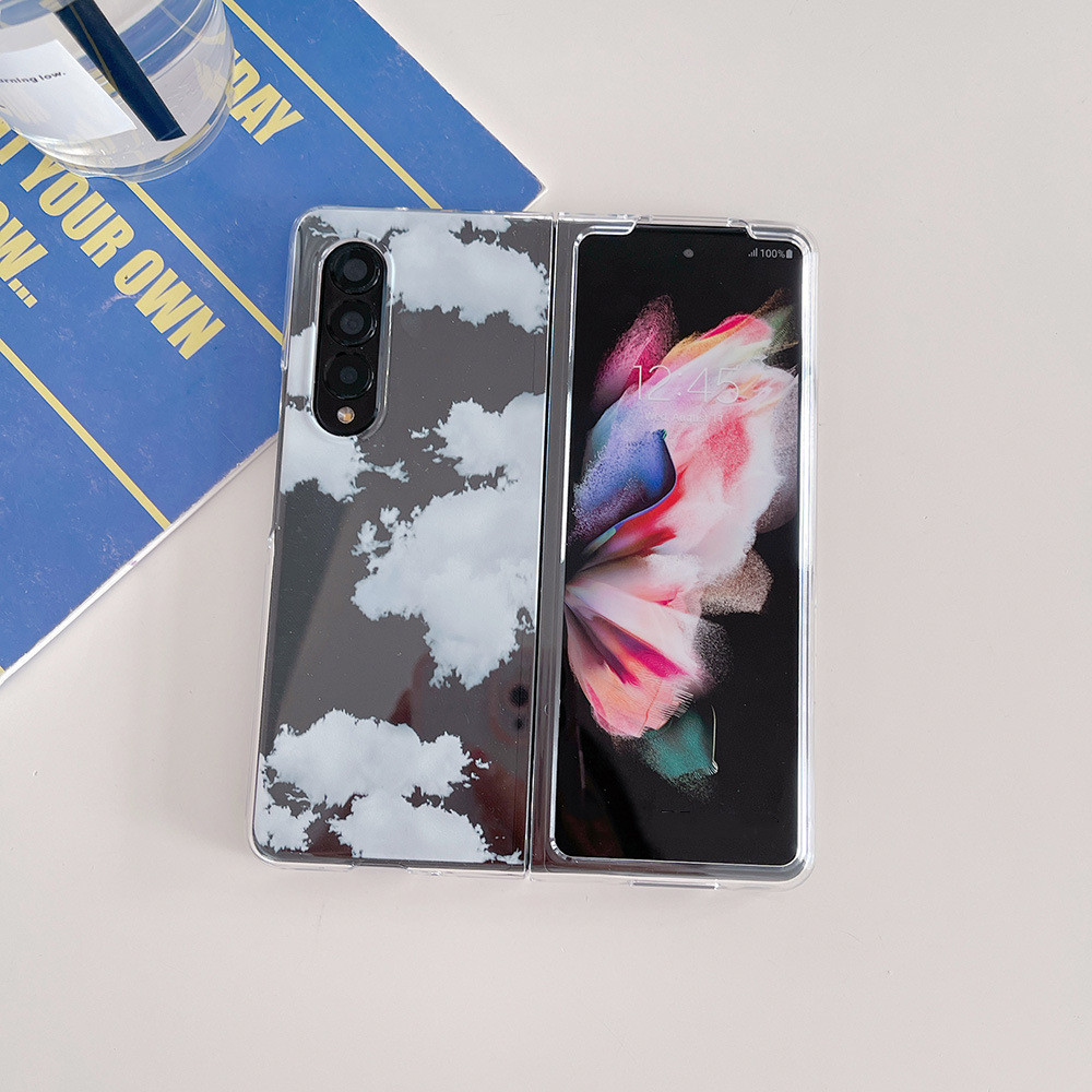 Fashion White Cloud Colored Transparent PC Case