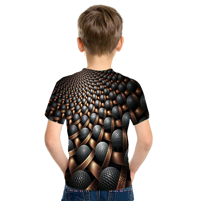 Chocolate Spiral Summer Loose 3D Digital Printing Cross-border Men's Spot T-Shirt For Teenagers