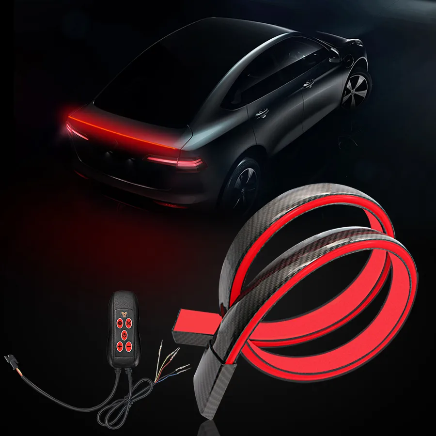 Universal Trunk Spoiler LED Car Strip Brake Tail Turn