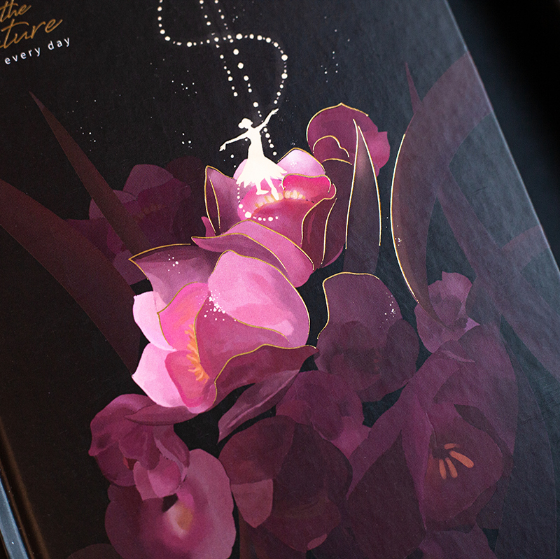 Color Illustration Inside P Age Notebook Luminous Cover Diary Book Journal A5 Scrapbook Cute Student Gift