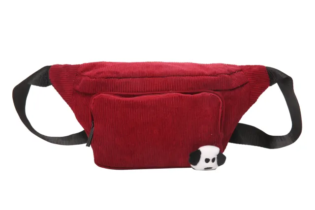 New Style Velvet Personality One Shoulder Cross Body Waist Bag Fashion Red - Shop at LoveMi