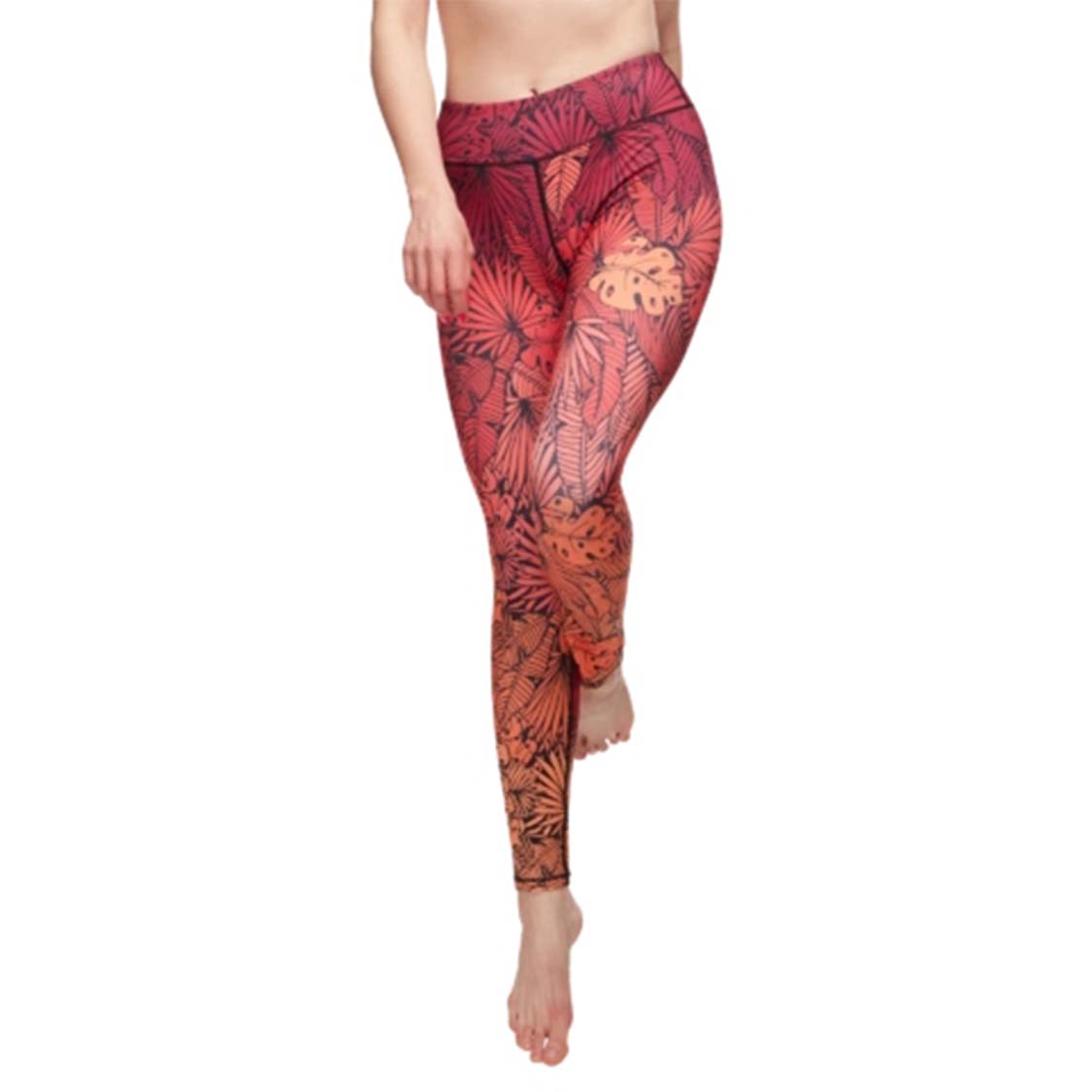 Floral Printed Yoga Pants Set. Sustainable Yoga Life Style Wear. Moisture Wicking: The lightweight yoga leggings provides comfort along with sweat absorption and drying capabilities. Giving a cool smooth feel for your fitness or casual wear. Tummy Control