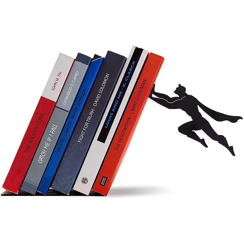 Creative Metal Bookstand Bookend Students Read Desktop